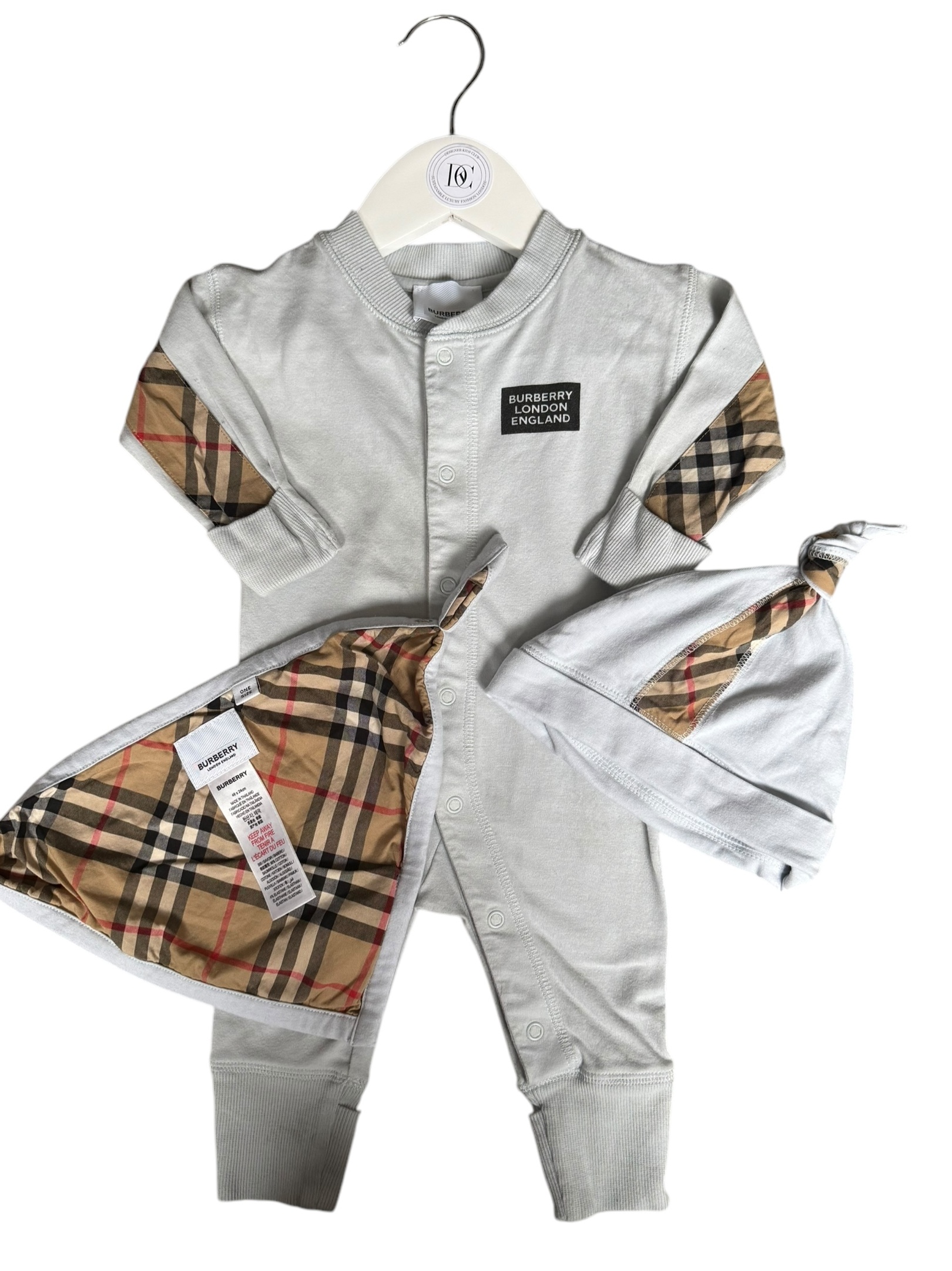 Burberry Baby Blue Check Trim Set - Luxury & Comfort