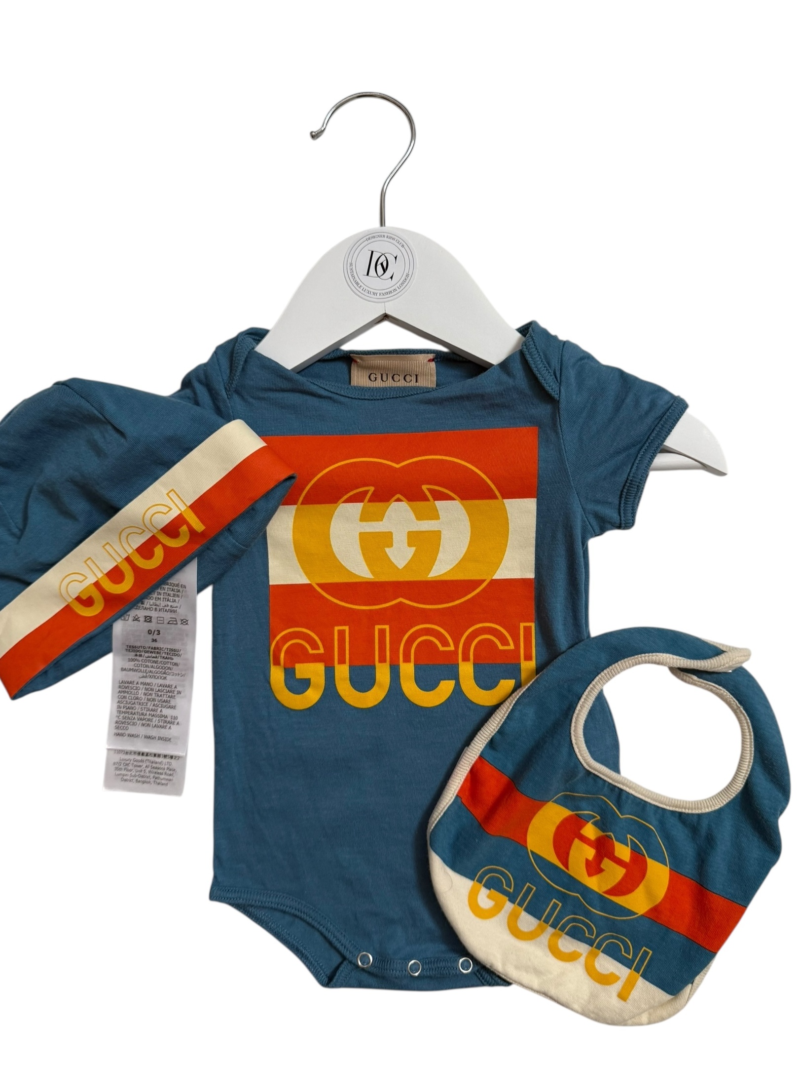 Gucci Blue Logo Baby Gift Set 0-3M - Soft Cotton Comfort