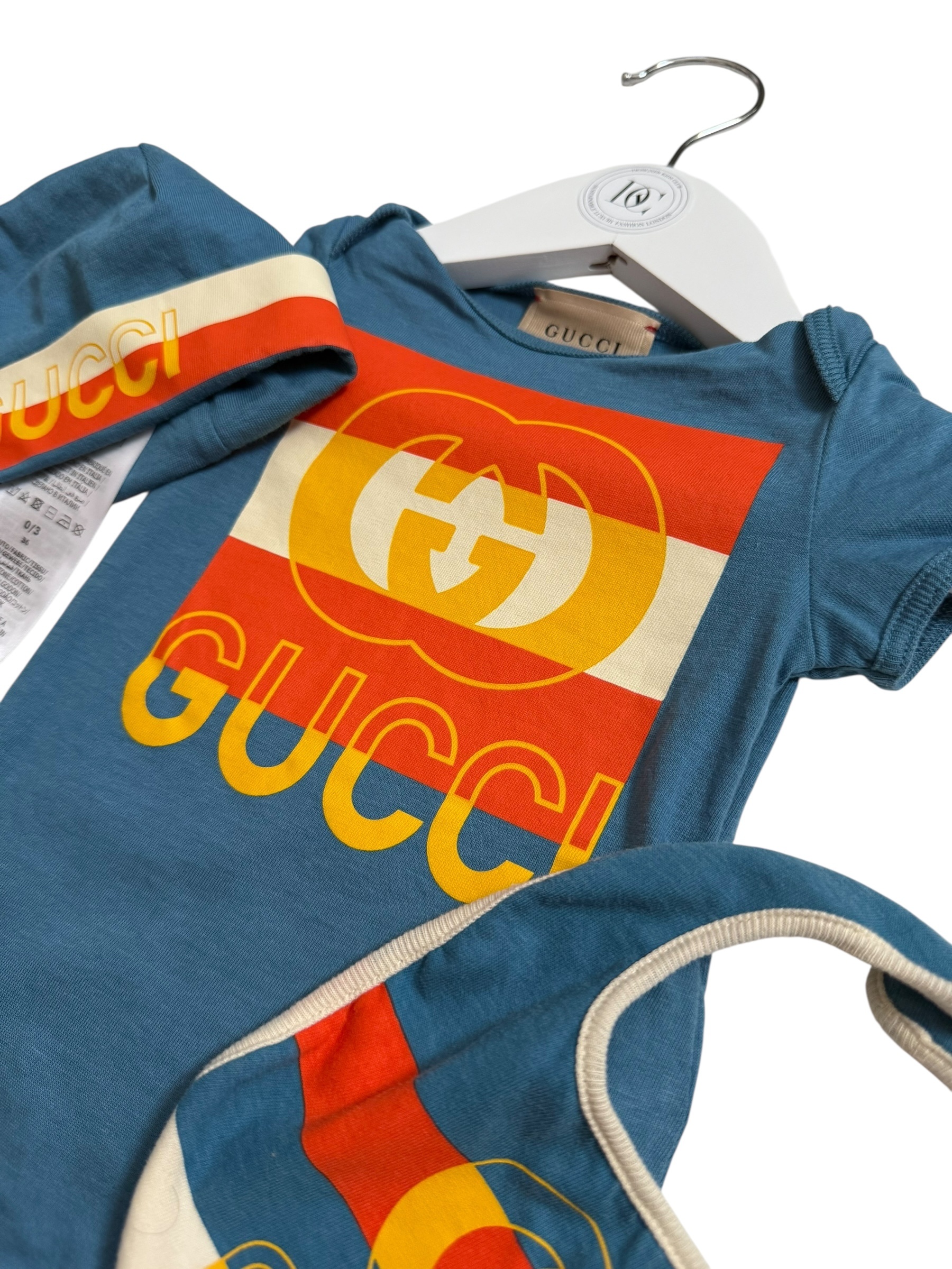 Gucci Blue Logo Baby Gift Set 0-3M - Soft Cotton Comfort
