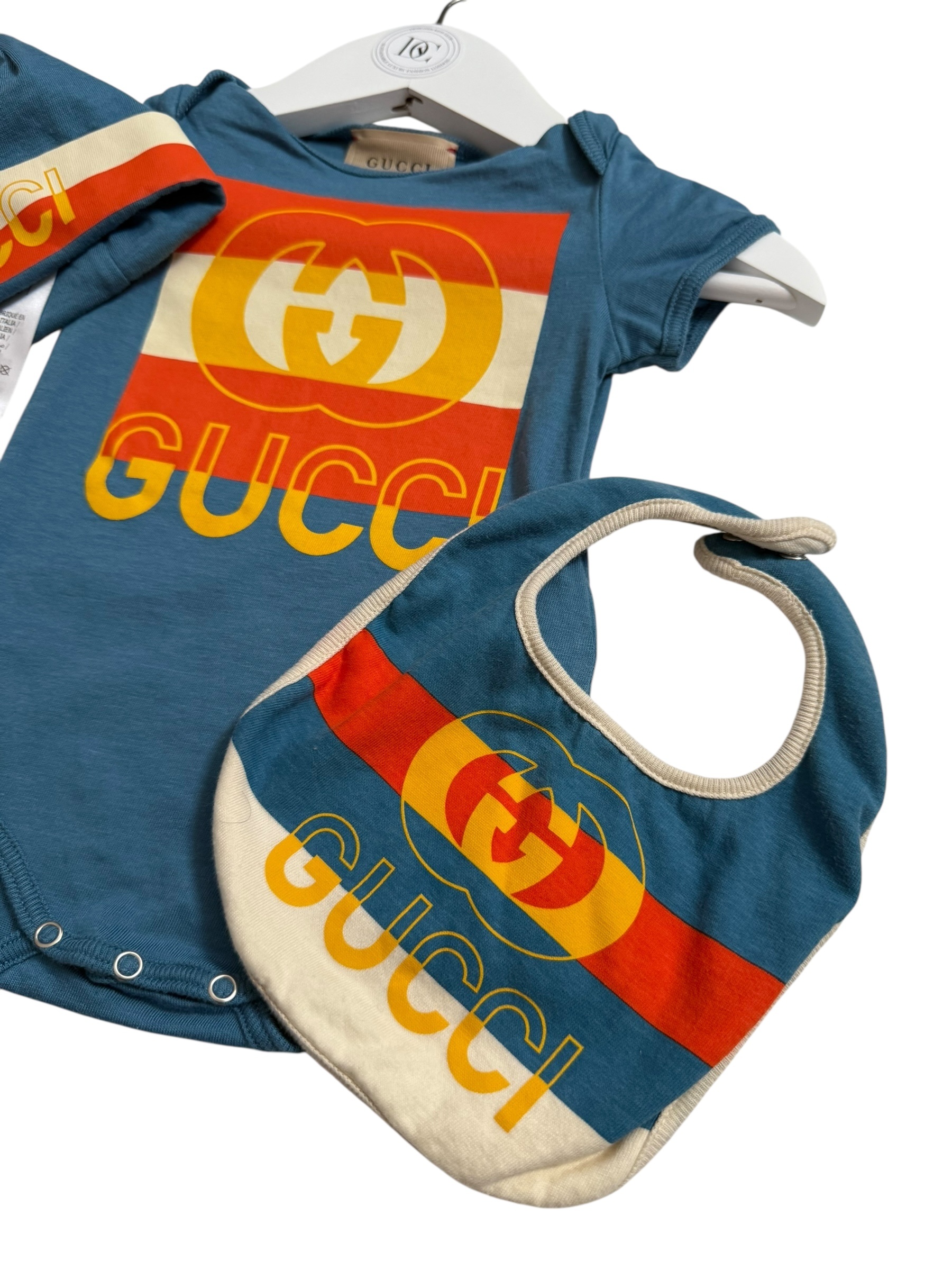 Gucci Blue Logo Baby Gift Set 0-3M - Soft Cotton Comfort