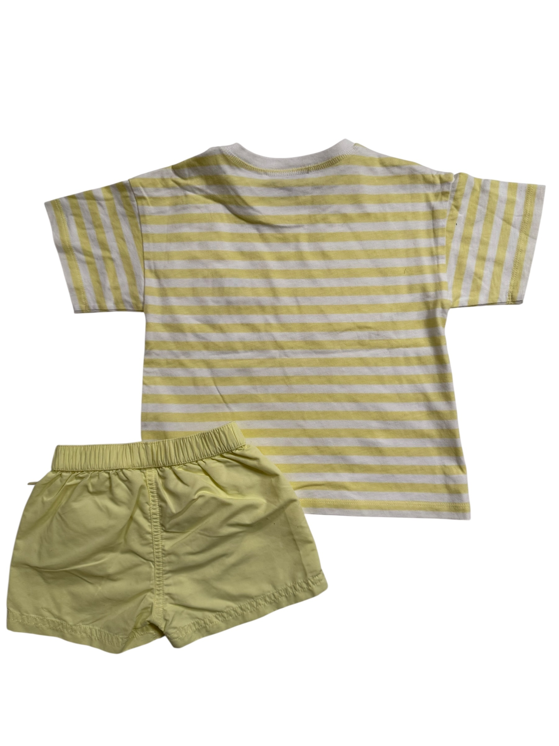 Dior Baby Yellow Striped T-Shirt & Shorts Set 12-18M