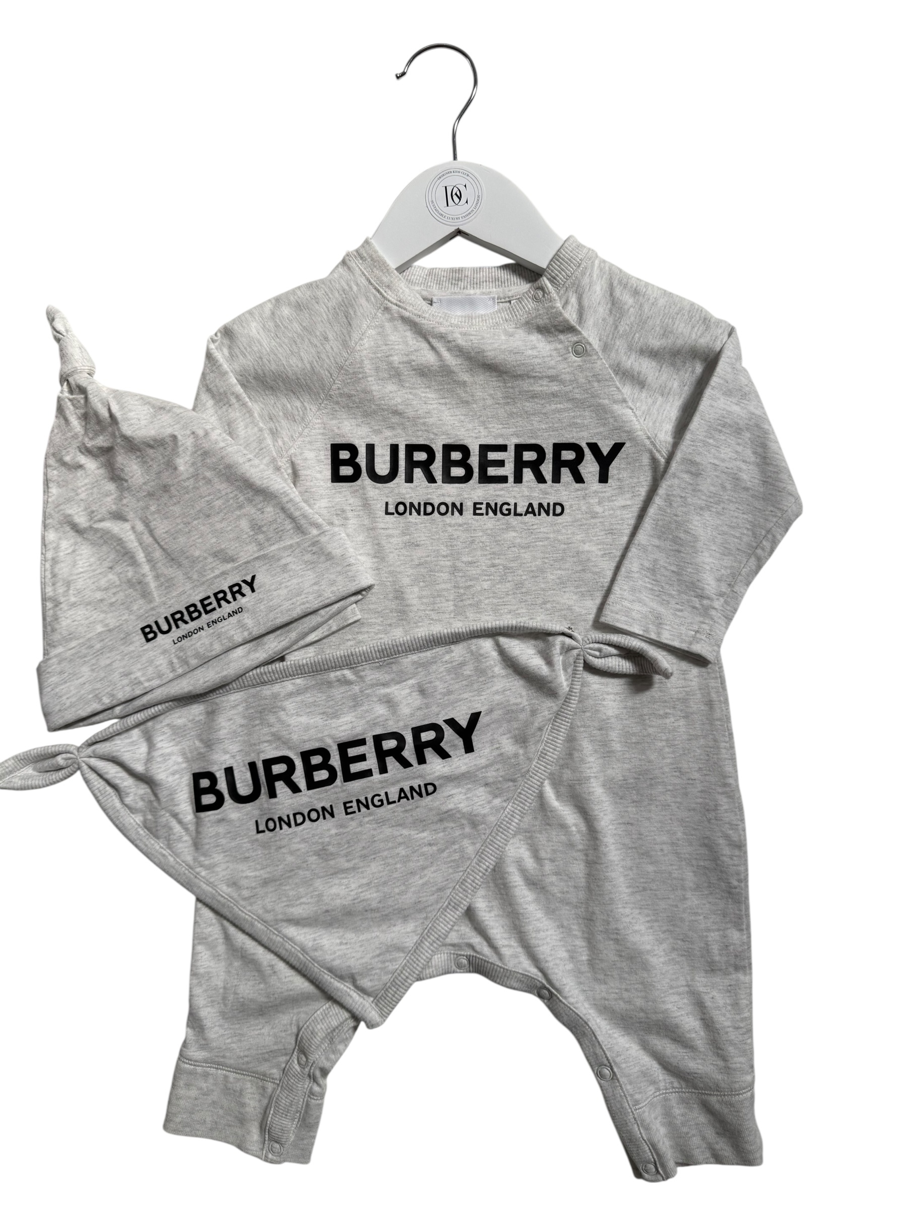 Burberry Logo Baby Set Grey 9M - Luxury & Comfort