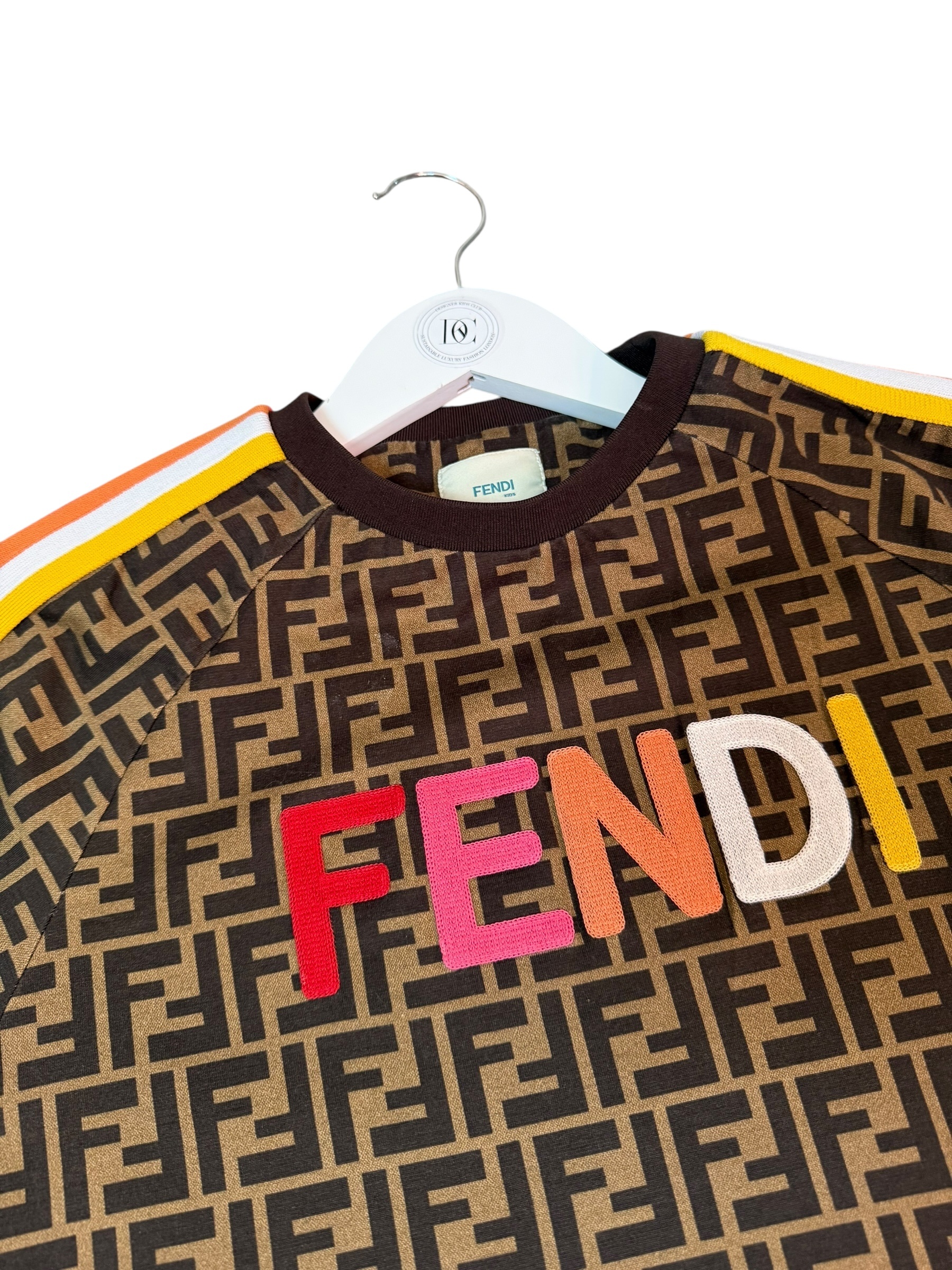 Fendi Kids Brown FF Logo T-Shirt Age 12 - Sporty Luxury