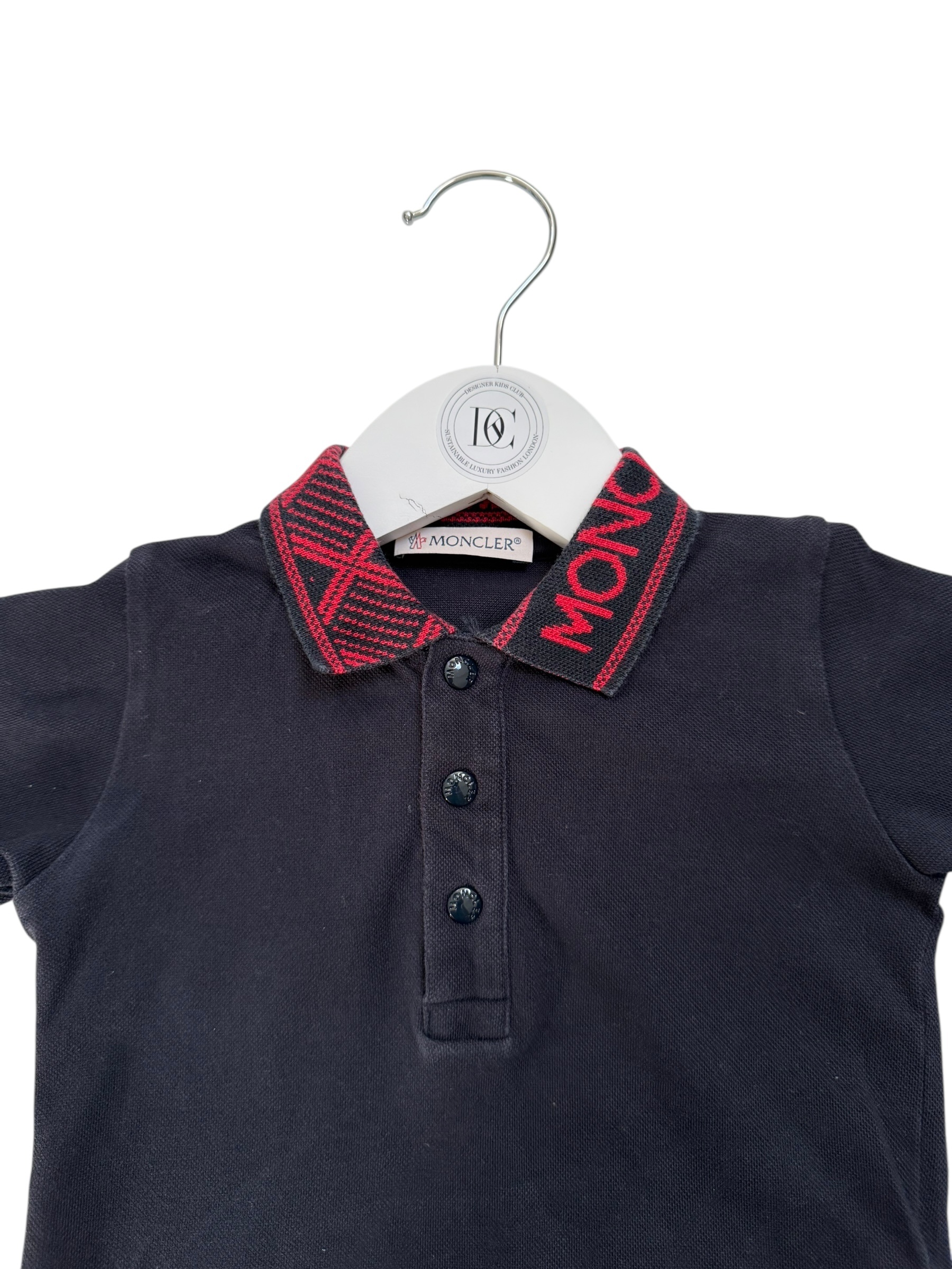 Moncler Black Long Sleeve Polo 12-18M - Stylish Comfort Moncler Black Long Sleeve Polo 12-18M - Stylish Comfort