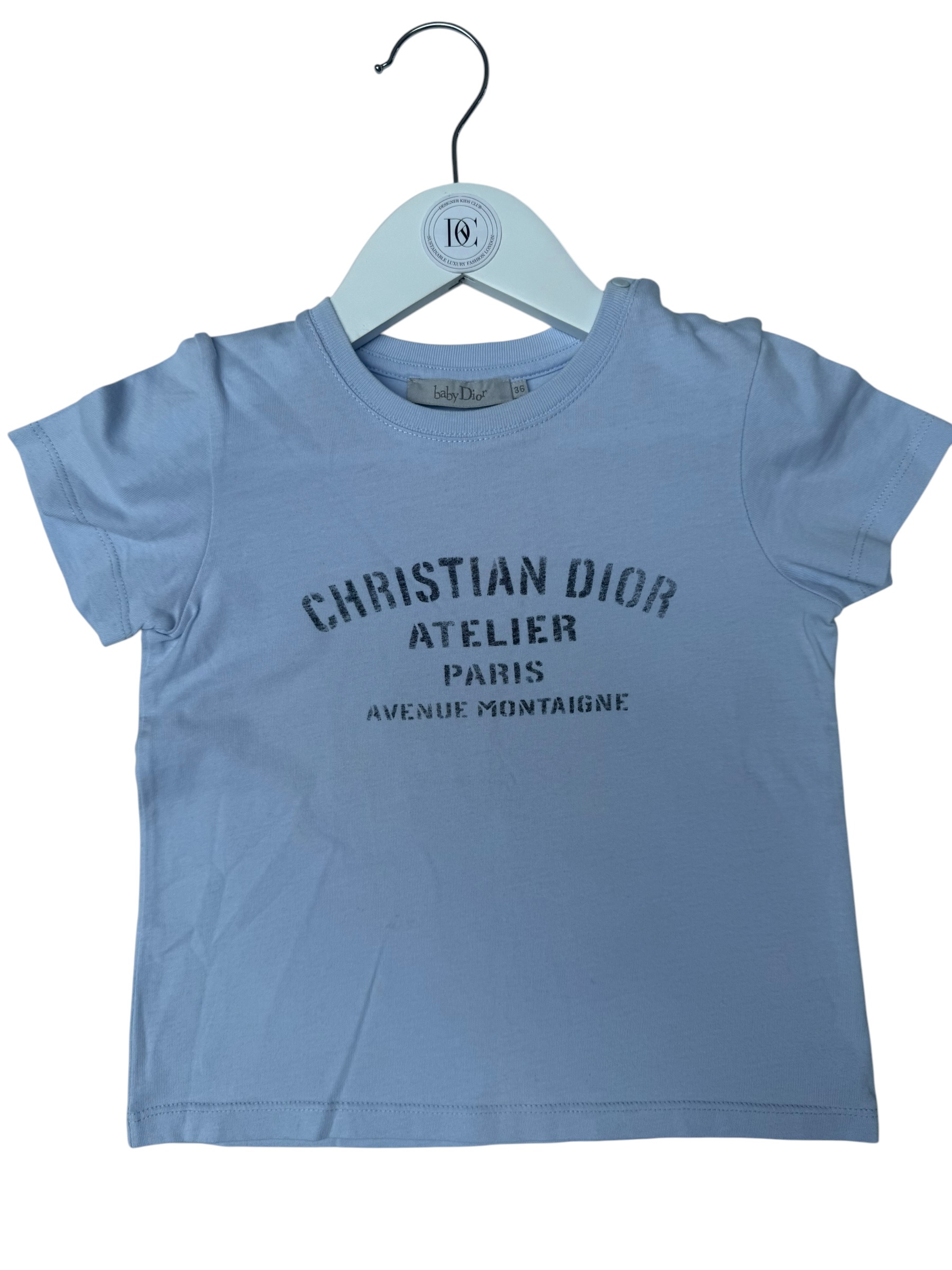 Dior Boys' Blue Logo T-Shirt - Luxury Cotton Comfort