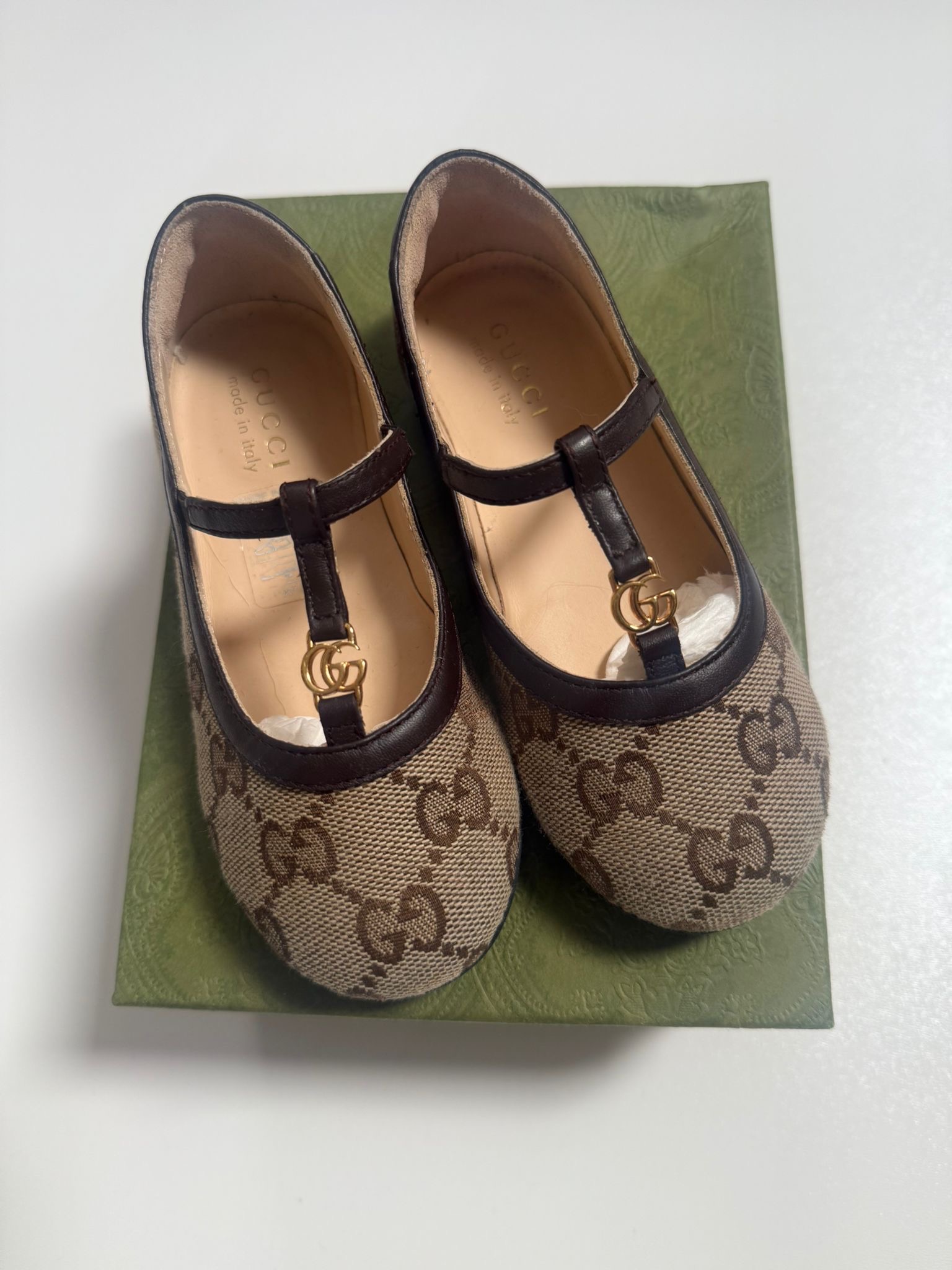Gucci Girls Mary Jane Shoes - GG Supreme Canvas