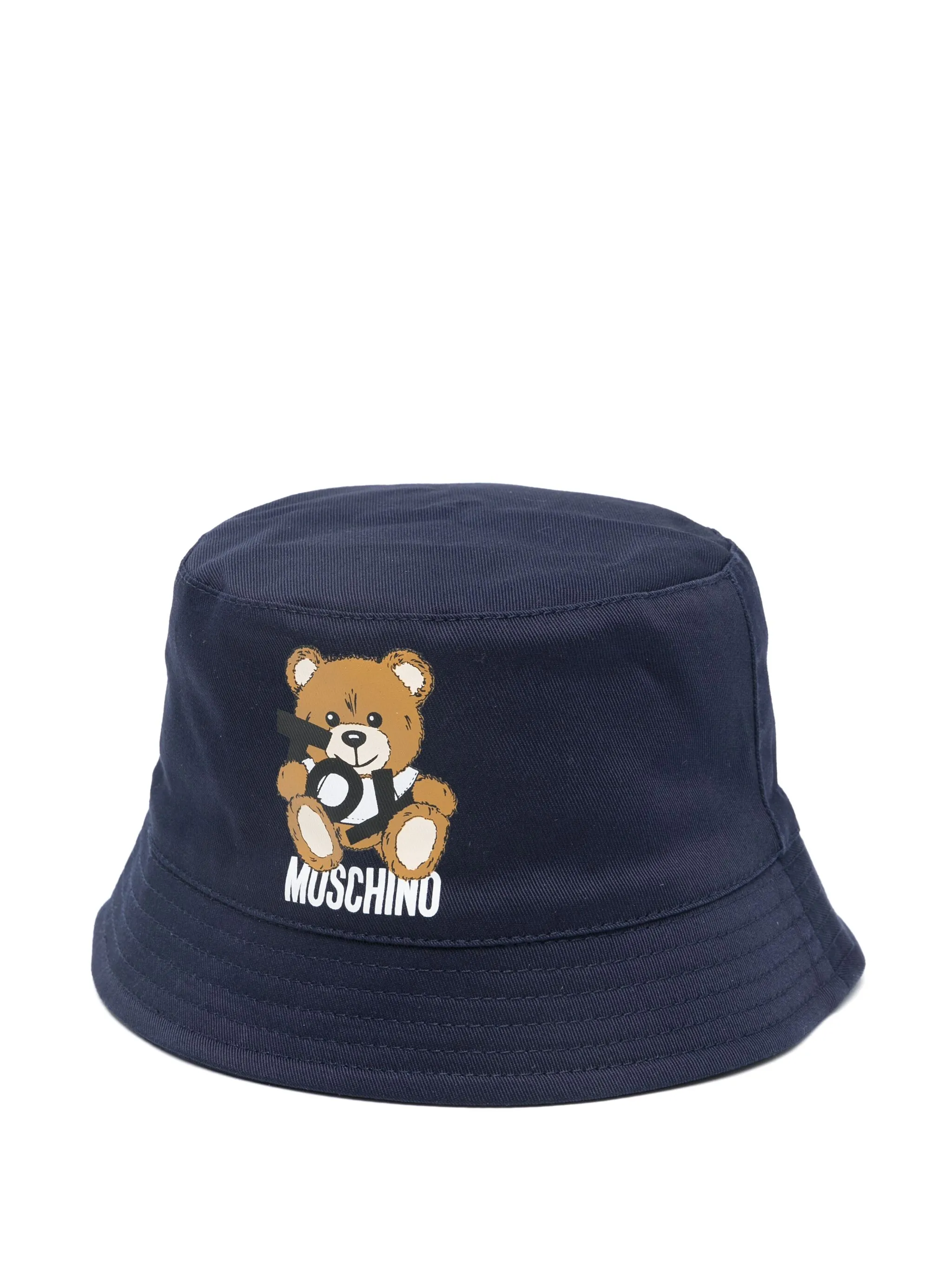 Moschino teddy bear print brim patent bucket hat MOSCHINO KID green wide brim bucket hat w/ Leopard print  main image 4